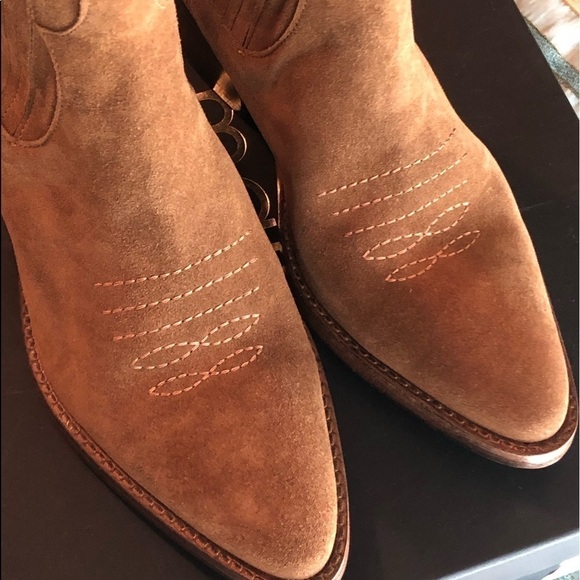 Maje Suede Western Cowboy Women’s Flats Boots - Picture 7 of 16